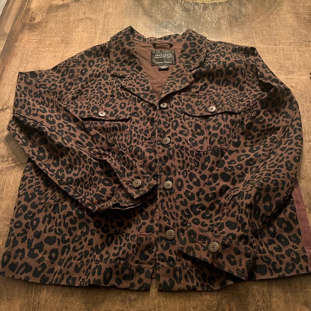 Sanctuary Brown Animal Print Jacket
